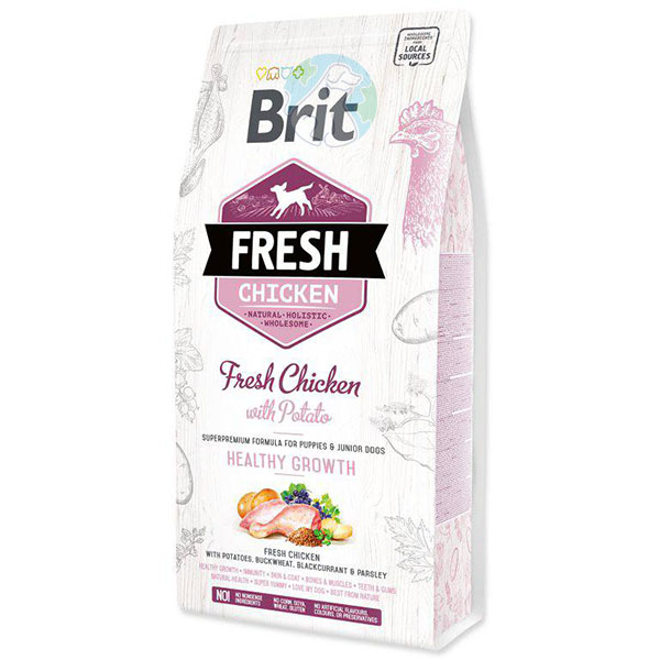 غذای خشک توله سگ با طعم مرغ و سیب زمینی 2.5کیلویی  Brit fresh